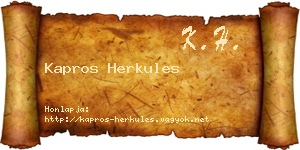 Kapros Herkules névjegykártya
